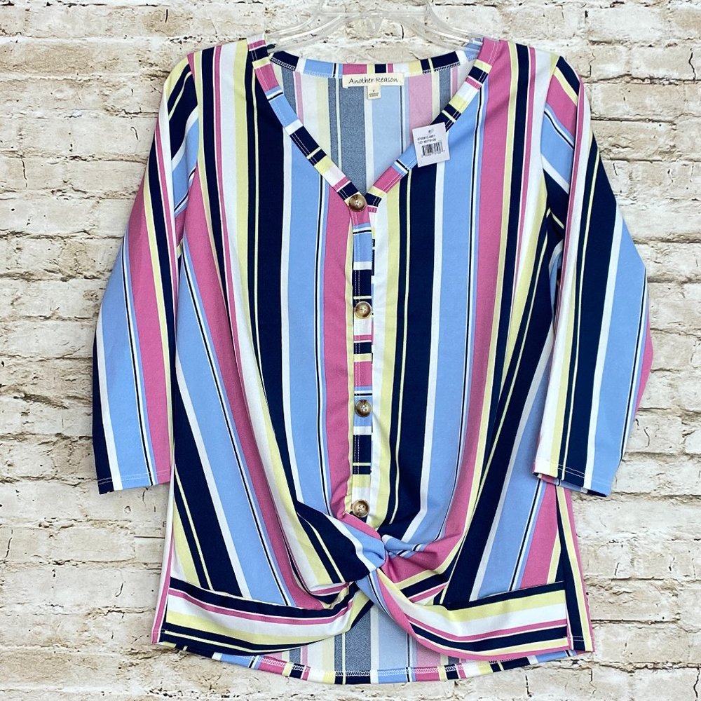 Another Reason Brand Womens Top 3/4 Sleeve